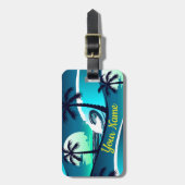 Golven en palmbomen bagagelabel (Voorkant verticaal)