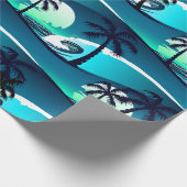 Golven en palmbomen cadeaupapier (Hoek)