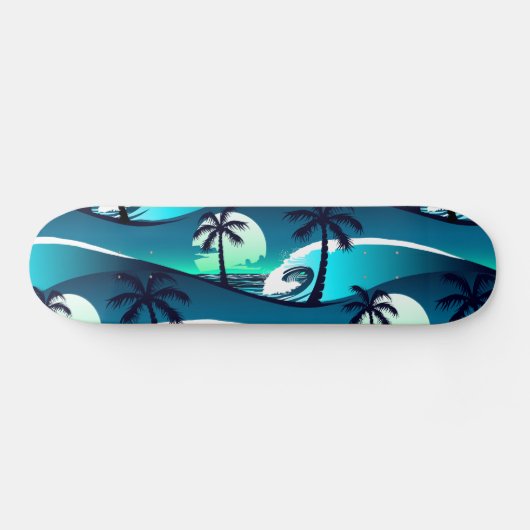 Golven en palmbomen persoonlijk skateboard (Horizontaal)
