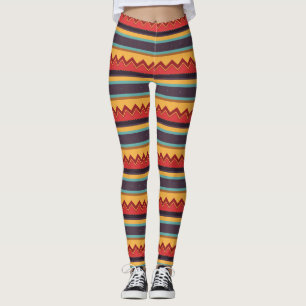 Golven en streepjespatroon leggings