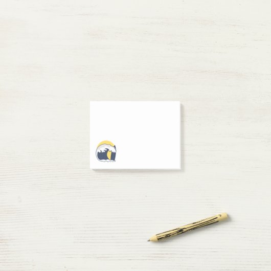 Golven en surf board post-it® notes (Op bureau)