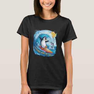 Golven en vissen vangen Funny Surfende Pinguïn Sar T-shirt