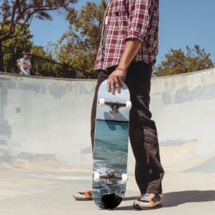 golven en Vissende boten op de oceaan, Persoonlijk Skateboard