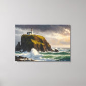 Golven en wind in het zee en de sombere sfeer canvas afdruk (Voorkant)