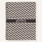 Golven Grijs Wit Minimaal Patroon Notitieboek (Voorkant)