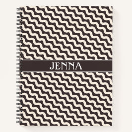 Golven Grijs Wit Minimaal Patroon Notitieboek