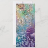 Golven, helder blauw paars roze goud glinstert kaart (Achterkant)