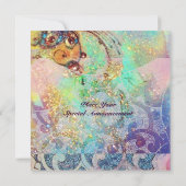 Golven , helder geel blauw groen roze goud glinste kaart (Achterkant)