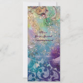 Golven , helder geel blauw roze goud glinstert kaart (Achterkant)