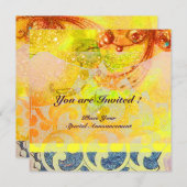 Golven, helder rood bruin geel blauw roze glinster kaart (Voorkant / Achterkant)