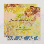 Golven, helder rood bruin geel blauw roze glinster kaart (Voorkant / Achterkant)