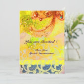 Golven, helder rood bruin geel blauw roze glinster kaart (Staand voorkant)