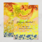 Golven, helder rood bruin geel blauw roze glinster kaart (Voorkant / Achterkant)