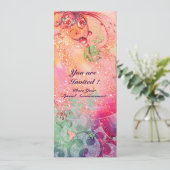 Golven , helder rood groen blauw roze goud glinste kaart (Staand voorkant)