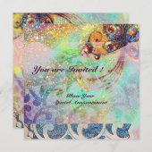 Golven, helder rood groen blauw roze goud glinster kaart (Voorkant / Achterkant)