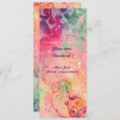 Golven, helder rood groen blauw roze goud glinster kaart (Voorkant / Achterkant)