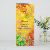 Golven, helder rood groen bruin roze goud glitters kaart (Staand voorkant)