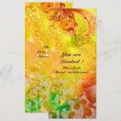 Golven, helder rood groen bruin roze goud glitters kaart (Voorkant / Achterkant)