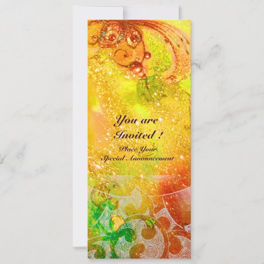 Golven, helder rood groen bruin roze goud glitters kaart (Voorkant)