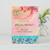 Golven , helder rood groen geel blauw roze glitter kaart (Staand voorkant)