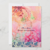 Golven, helder rood groen geel blauw roze glitters kaart (Achterkant)