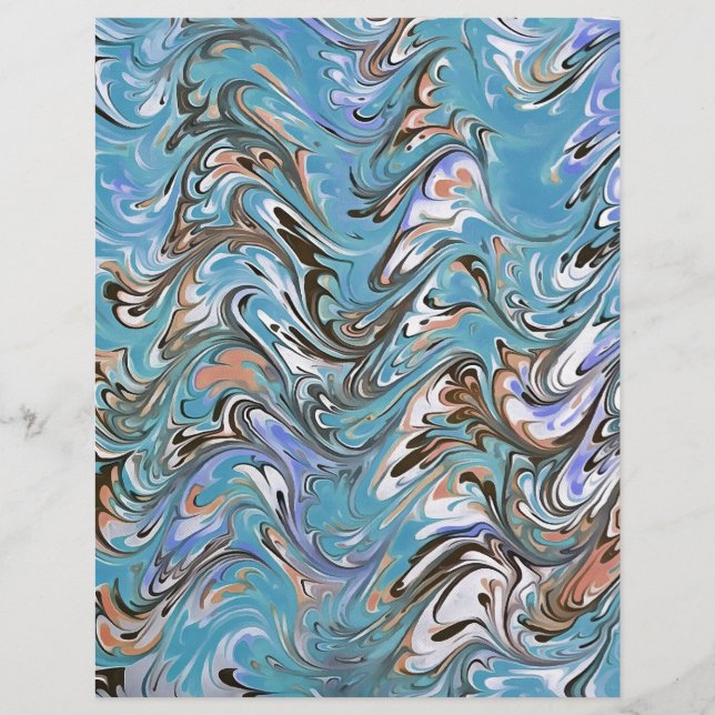 Golven in Abstracte blauw acrylzuur (Voorkant)