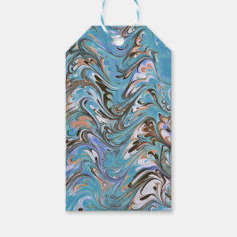 Golven in Abstracte blauw acrylzuur Cadeaulabel