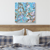 Golven in Abstracte blauw acrylzuur Canvas Afdruk (Insitu (Slaapkamer))