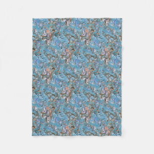 Golven in Abstracte blauw acrylzuur Fleece Deken