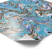 Golven in Abstracte blauw acrylzuur Foto Afdruk (Hoek)