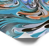 Golven in Abstracte blauw acrylzuur Poster (Hoek)