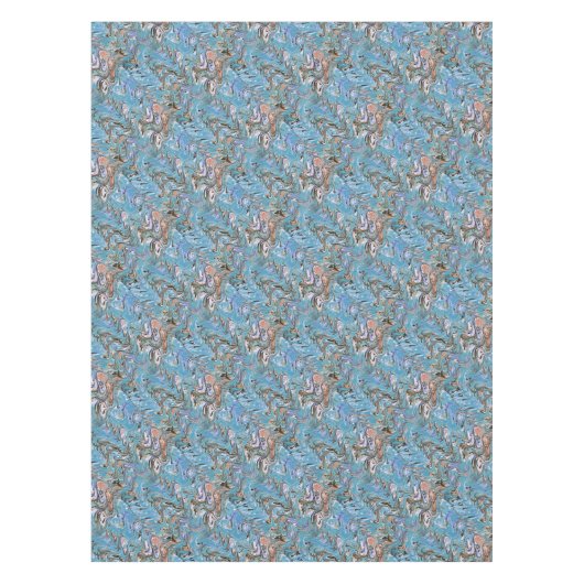 Golven in Abstracte blauw acrylzuur Tafelkleed (Voorkant)