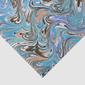 Golven in Abstracte blauw acrylzuur Tissuepapier (Detail)