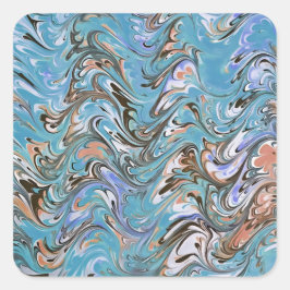 Golven in Abstracte blauw acrylzuur Vierkante Sticker