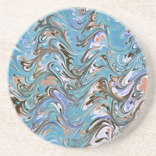 Golven in Abstracte blauw acrylzuur Zandsteen Onderzetter