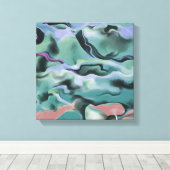 Golven in Abstracte kunst van het harmonische acry Canvas Afdruk (Insitu (Houten vloer))