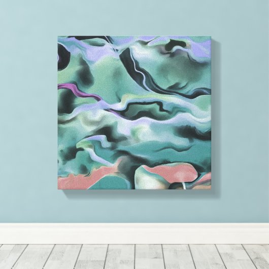 Golven in Abstracte kunst van het harmonische acry Canvas Afdruk (Insitu (Houten vloer))