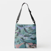 Golven in Abstracte kunst van het harmonische acry Crossbody Tas (Achterkant)