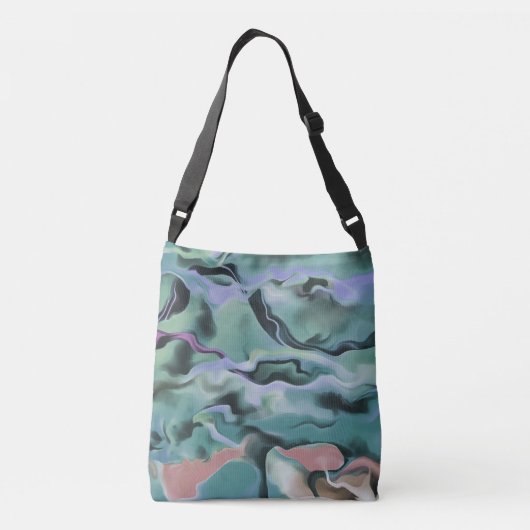 Golven in Abstracte kunst van het harmonische acry Crossbody Tas (Achterkant)