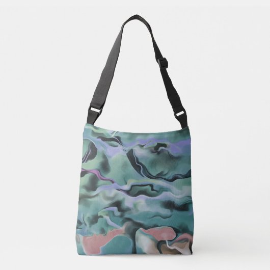 Golven in Abstracte kunst van het harmonische acry Crossbody Tas (Voorkant)