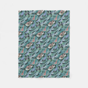 Golven in Abstracte kunst van het harmonische acry Fleece Deken