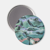 Golven in Abstracte kunst van het harmonische acry Magneet (Voorkant / Achterkant)