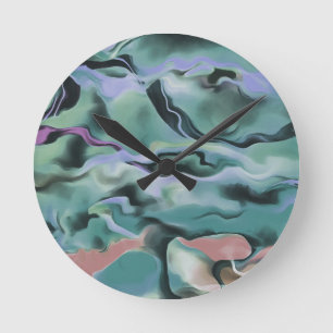 Golven in Abstracte kunst van het harmonische acry Ronde Klok