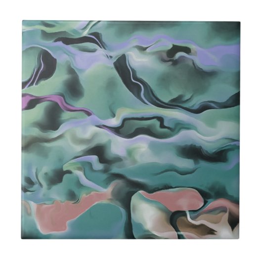 Golven in Abstracte kunst van het harmonische acry Tegeltje (Voorkant)