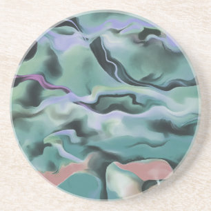 Golven in Abstracte kunst van het harmonische acry Zandsteen Onderzetter