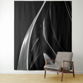 Golven in Chrome abstracte zwart-wit foto Wandkleed (In situ)