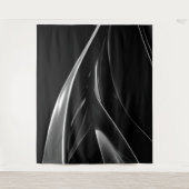 Golven in Chrome abstracte zwart-wit foto Wandkleed (Voorkant)