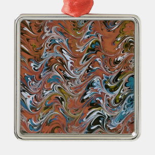 Golven in de Abstracte kunst van rood en blauw acr Metalen Ornament
