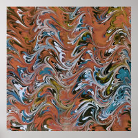 Golven in de Abstracte kunst van rood en blauw acr