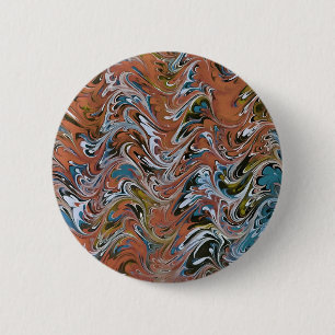 Golven in de Abstracte kunst van rood en blauw acr Ronde Button 5,7 Cm